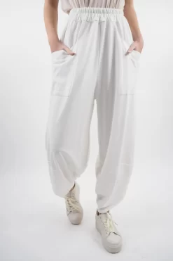 Made In Italy Lagenlook Shelby Cocoon Pant Ecru