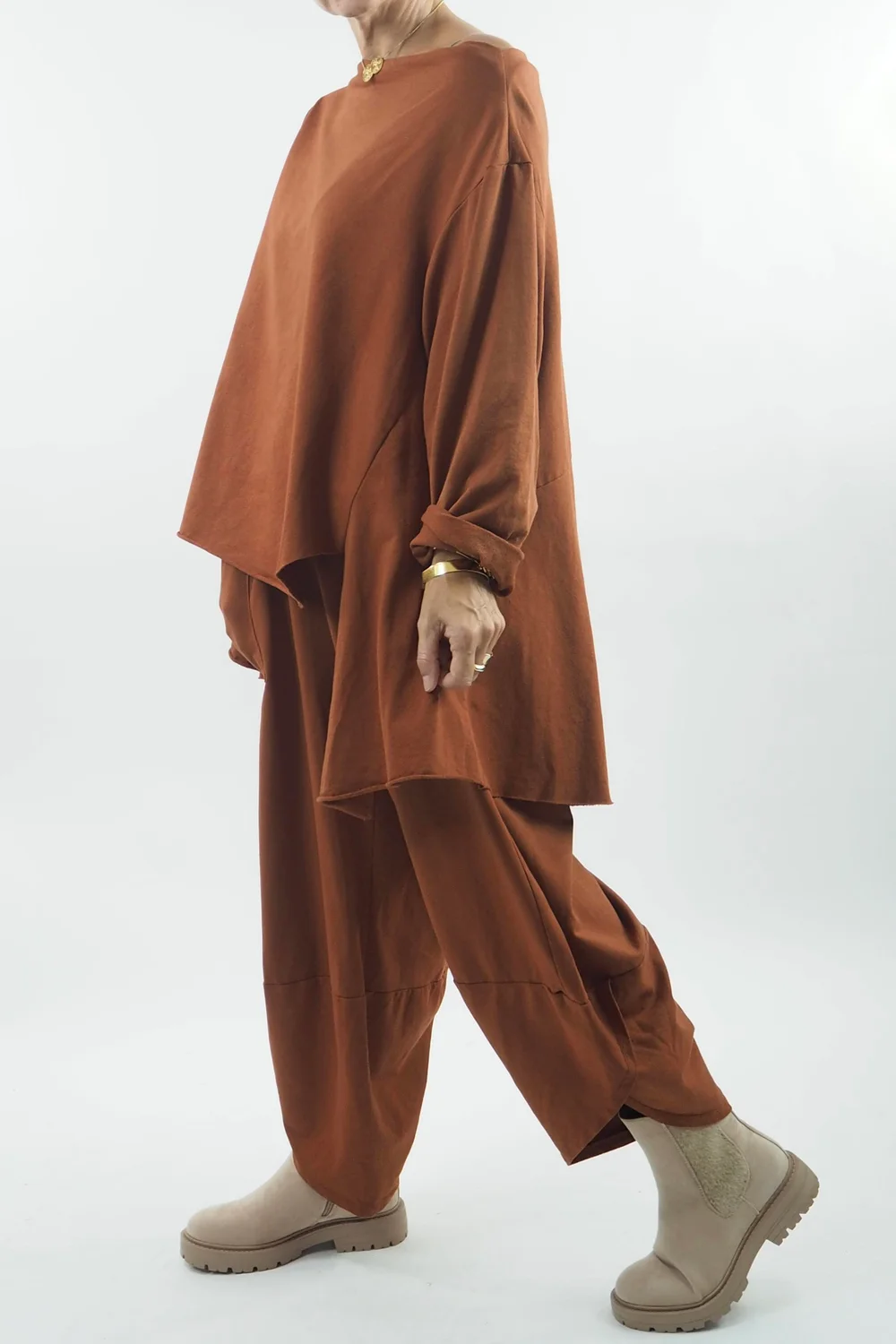 Made In Italy Lagenlook Boat Neck Sweatshirt Saffron 4 Made In Italy Lagenlook Boat Neck Sweatshirt Saffron - Image 2