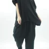 Made In Italy Larc Cowl Fine Knit Top Black