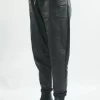 Made In Italy Leather Look Classic Magic Trouser Black