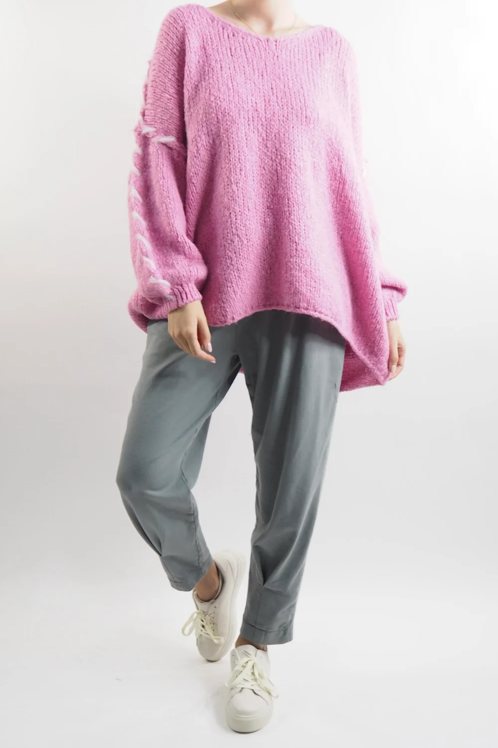 Made In Italy Malmo Oversized Over Stitch Knit Top Bubblegum 3 Made In Italy Malmo Oversized Over Stitch Knit Top Bubblegum