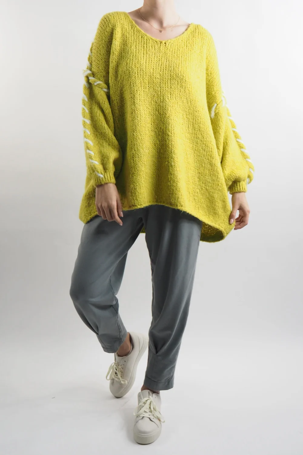 Made In Italy Malmo Oversized Over Stitch Knit Top Oil 3 Made In Italy Malmo Oversized Over Stitch Knit Top Oil