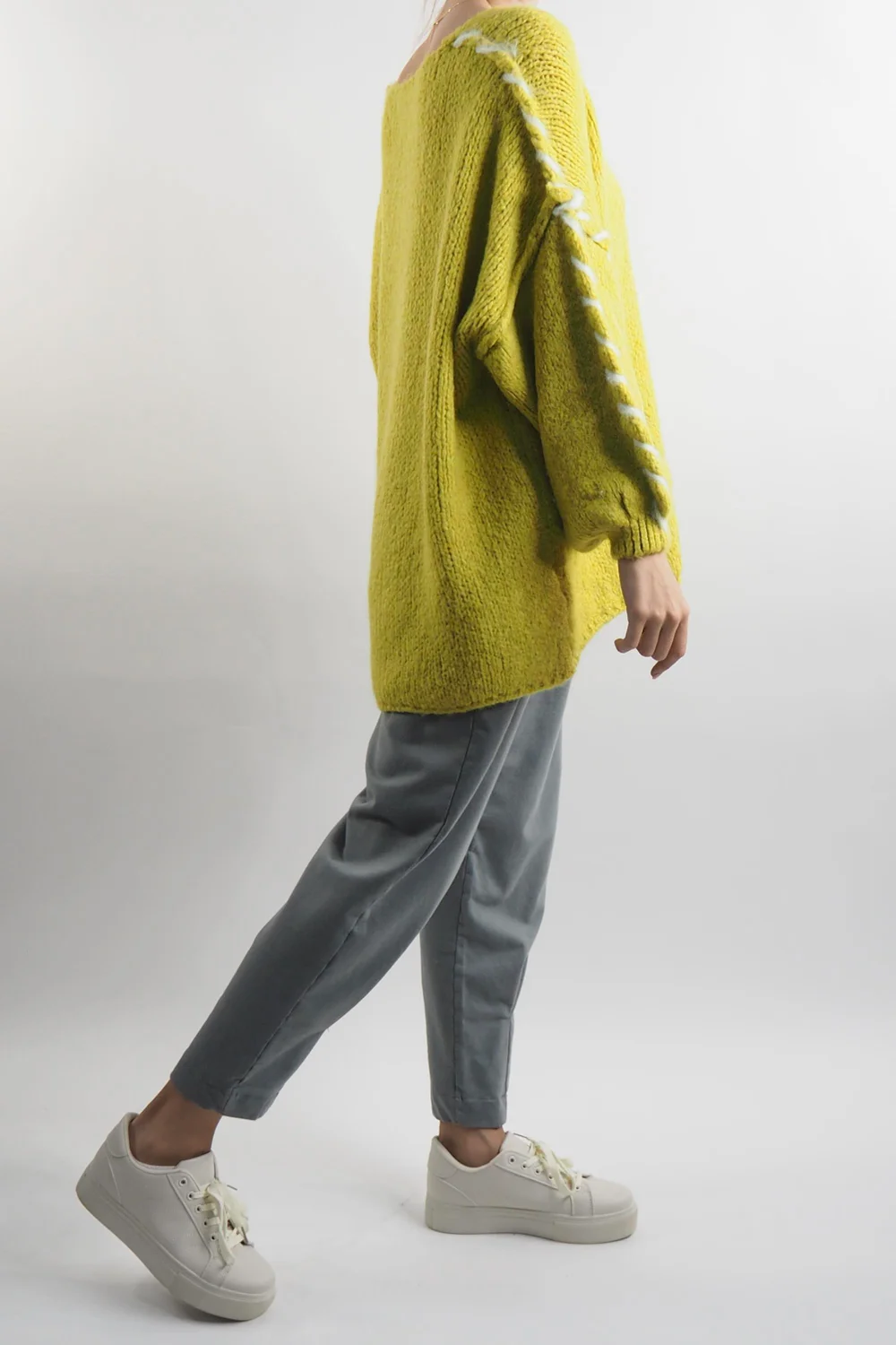 Made In Italy Malmo Oversized Over Stitch Knit Top Oil 4 Made In Italy Malmo Oversized Over Stitch Knit Top Oil - Image 2