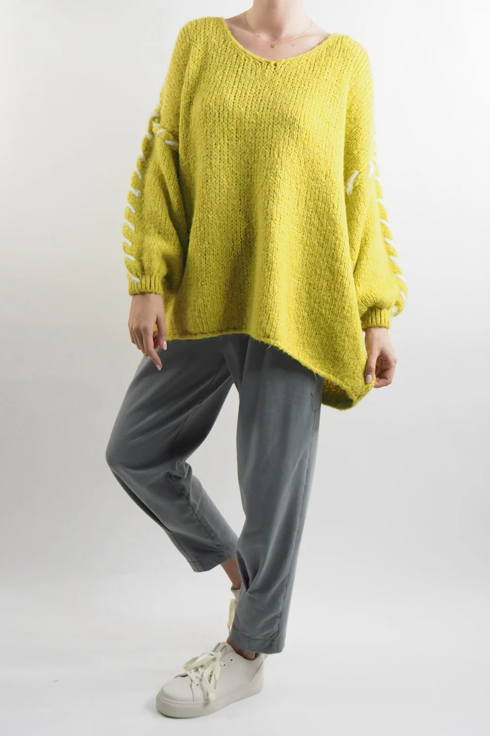 Made In Italy Malmo Oversized Over Stitch Knit Top Oil 6 Made In Italy Malmo Oversized Over Stitch Knit Top Oil - Image 4