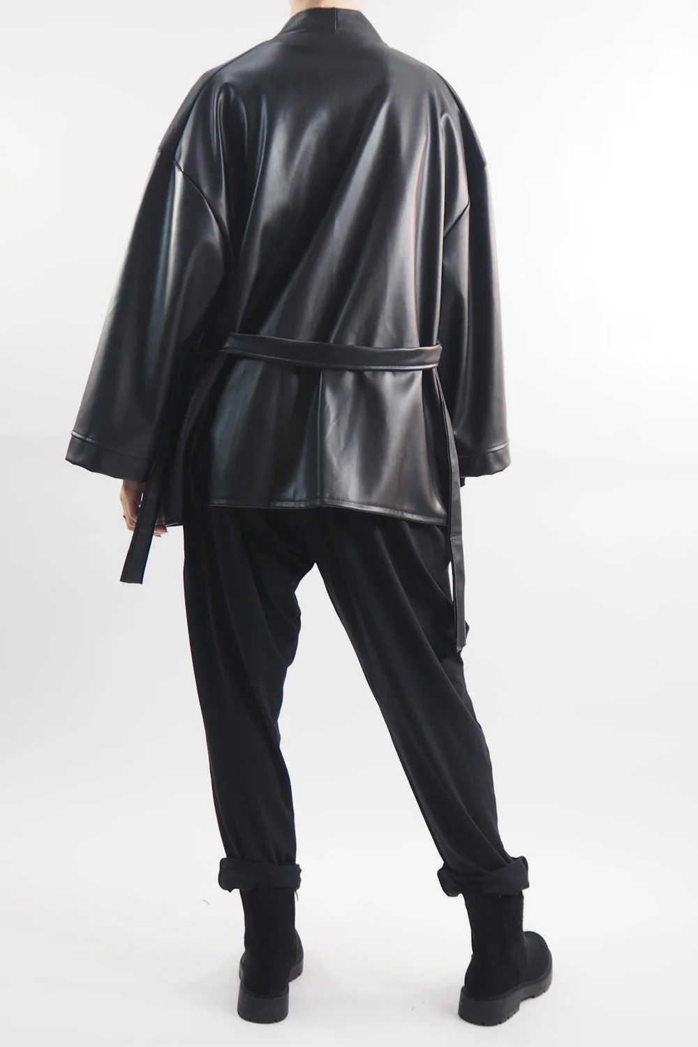 Made In Italy Moxie Belted Kimono Jacket Black 6 Made In Italy Moxie Belted Kimono Jacket Black - Image 4