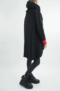 Made In Italy Moxie Haru Swing Zip Hoodie Jacket Black -Fashion Women's Store made in italy moxie haru swing zip hoodie jacket black 4.jpg