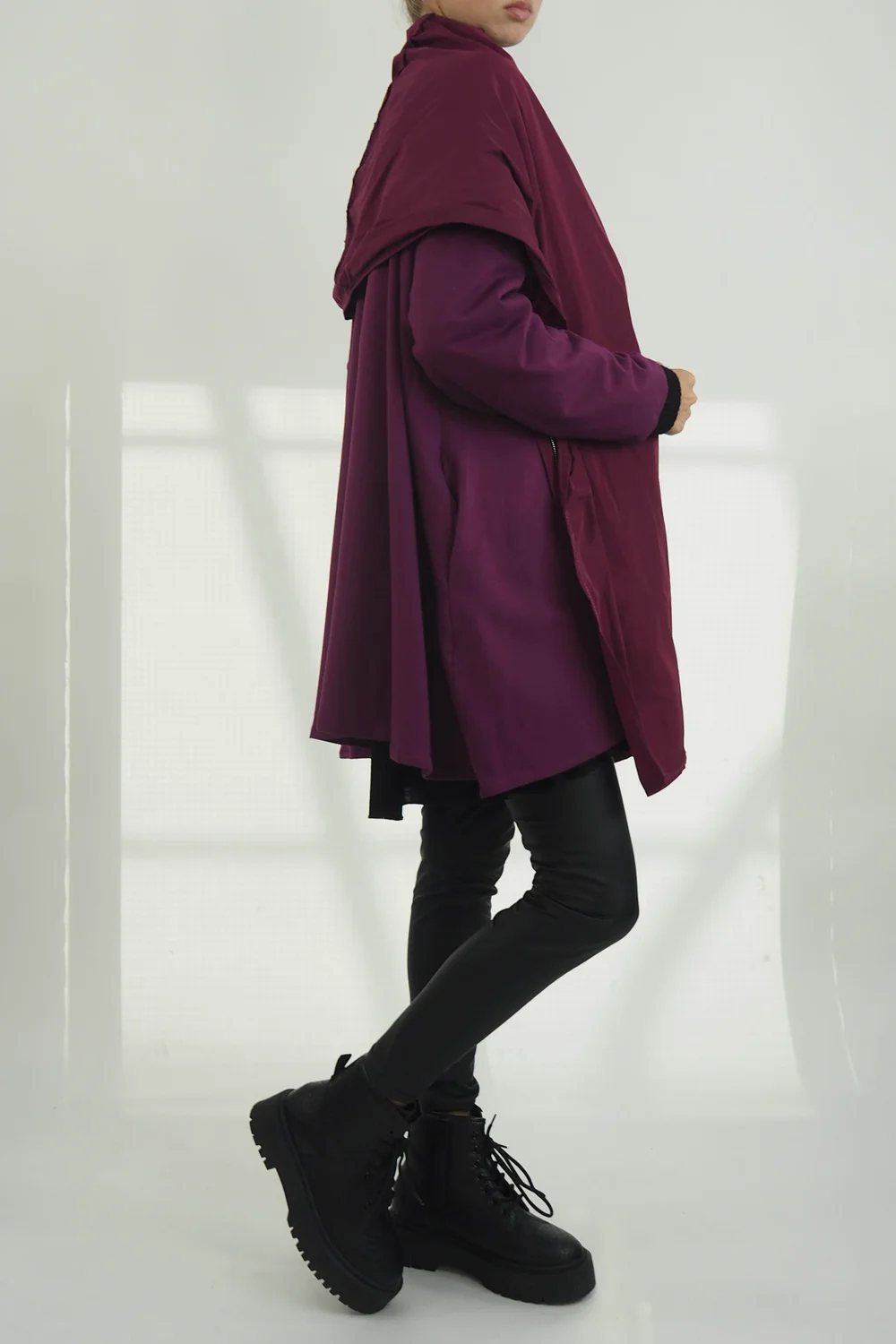 Made In Italy Moxie Haru Swing Zip Hoodie Jacket Magenta 4 Made In Italy Moxie Haru Swing Zip Hoodie Jacket Magenta - Image 2