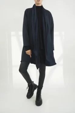 Made In Italy Moxie Haru Swing Zip Hoodie Jacket Navy