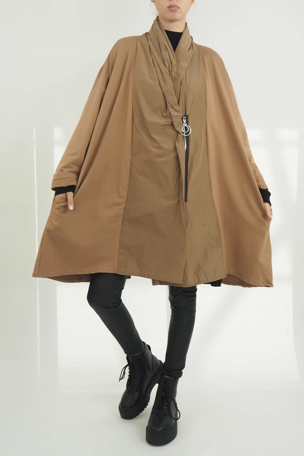 Made In Italy Moxie Haru Swing Zip Hoodie Jacket Toast 6 Made In Italy Moxie Haru Swing Zip Hoodie Jacket Toast - Image 4