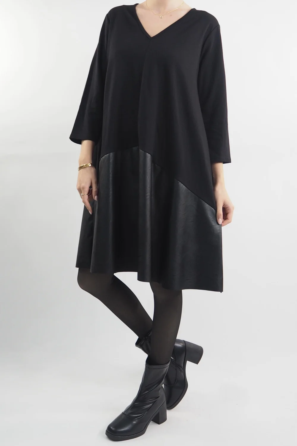 Made In Italy Moxie Pesca Panel Dress Black 6 Made In Italy Moxie Pesca Panel Dress Black - Image 4