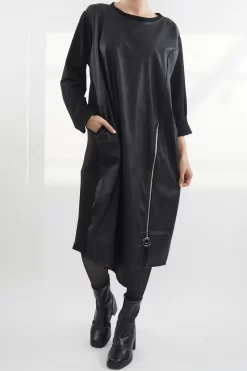 Made In Italy Moxie Pesca Zippy Dress Black