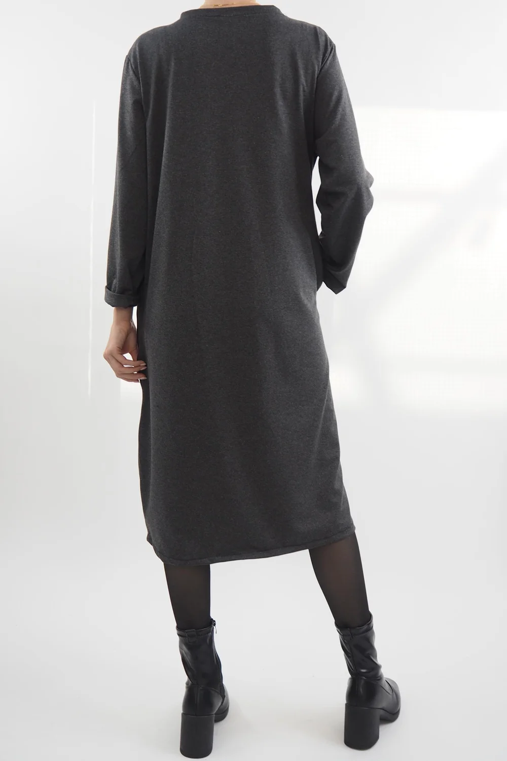Made In Italy Moxie Pesca Zippy Dress Charcoal Marl 5 Made In Italy Moxie Pesca Zippy Dress Charcoal Marl - Image 3