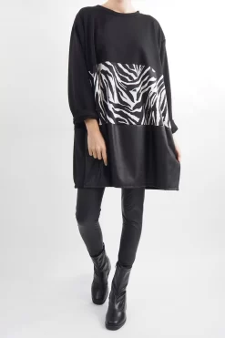 Made In Italy Moxie Zebra Panel Top Black