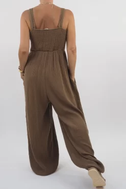 Made In Italy Obi Crepe Cotton Balloon Jumpsuit Saddle -Fashion Women's Store made in italy obi crepe cotton balloon jumpsuit saddle 3.jpg