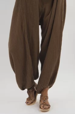 Made In Italy Obi Crepe Cotton Balloon Jumpsuit Saddle -Fashion Women's Store made in italy obi crepe cotton balloon jumpsuit saddle 4.jpg