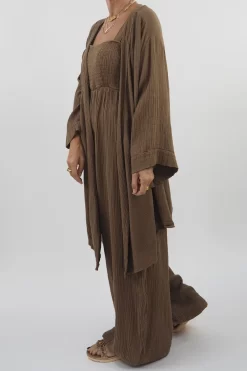 Made In Italy Obi Crepe Cotton Balloon Jumpsuit Saddle -Fashion Women's Store made in italy obi crepe cotton balloon jumpsuit saddle 5.jpg