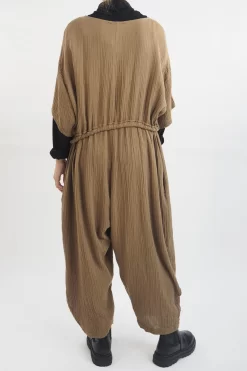 Made In Italy Obi Crepe Cotton Boilersuit Saddle -Fashion Women's Store made in italy obi crepe cotton boilersuit saddle8.jpg