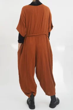 Made In Italy Obi Crepe Cotton Boilersuit Saffron -Fashion Women's Store made in italy obi crepe cotton boilersuit saffron8.jpg