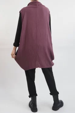 Made In Italy Obi Crepe Cotton Cross Cowl Tank Mulberry -Fashion Women's Store made in italy obi crepe cotton cross cowl tank mulberry13.jpg