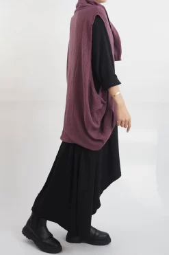 Made In Italy Obi Crepe Cotton Cross Cowl Tank Mulberry -Fashion Women's Store made in italy obi crepe cotton cross cowl tank mulberry16.jpg