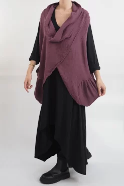 Made In Italy Obi Crepe Cotton Cross Cowl Tank Mulberry -Fashion Women's Store made in italy obi crepe cotton cross cowl tank mulberry18.jpg