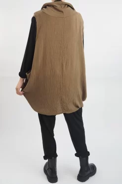 Made In Italy Obi Crepe Cotton Cross Cowl Tank Saddle -Fashion Women's Store made in italy obi crepe cotton cross cowl tank saddle13.jpg