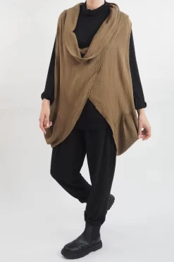 Made In Italy Obi Crepe Cotton Cross Cowl Tank Saddle -Fashion Women's Store made in italy obi crepe cotton cross cowl tank saddle14.jpg