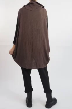 Made In Italy Obi Crepe Cotton Cross Cowl Tank Truffle -Fashion Women's Store made in italy obi crepe cotton cross cowl tank truffle113.jpg