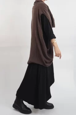 Made In Italy Obi Crepe Cotton Cross Cowl Tank Truffle -Fashion Women's Store made in italy obi crepe cotton cross cowl tank truffle16.jpg