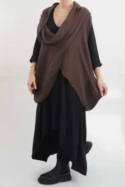 Made In Italy Obi Crepe Cotton Cross Cowl Tank Truffle -Fashion Women's Store made in italy obi crepe cotton cross cowl tank truffle18.jpg