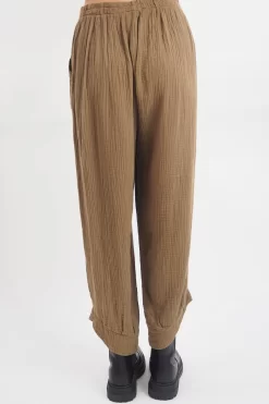 Made In Italy Obi Crepe Cotton Slim Leg Cuff Pant Saddle 10 Made In Italy Obi Crepe Cotton Slim Leg Cuff Pant Saddle -Fashion Women's Store made in italy obi crepe cotton slim leg cuff pant saddle8.jpg