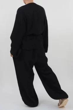 Made In Italy Obi Crepe Cotton Wrap Jacket Black 11 Made In Italy Obi Crepe Cotton Wrap Jacket Black -Fashion Women's Store made in italy obi crepe cotton wrap jacket black 3.jpg