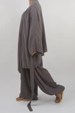 Made In Italy Obi Crepe Cotton Wrap Jacket Mushroom 13 Made In Italy Obi Crepe Cotton Wrap Jacket Mushroom -Fashion Women's Store made in italy obi crepe cotton wrap jacket mushroom 5.jpg