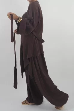 Made In Italy Obi Crepe Cotton Wrap Jacket Truffle -Fashion Women's Store made in italy obi crepe cotton wrap jacket truffle 2.jpg