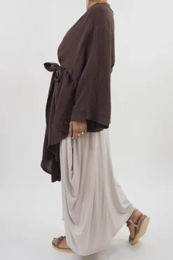 Made In Italy Obi Crepe Cotton Wrap Jacket Truffle -Fashion Women's Store made in italy obi crepe cotton wrap jacket truffle 78.jpg