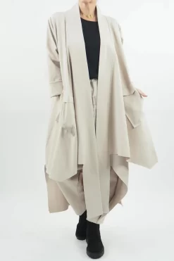Made In Italy Ori X Stretch Duster Jacket Stone //