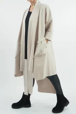 Made In Italy Ori X Stretch Duster Jacket Stone // -Fashion Women's Store made in italy ori duster jacket stone 7.jpg