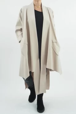 Made In Italy Ori X Stretch Duster Jacket Stone // -Fashion Women's Store made in italy ori duster jacket stone6.jpg
