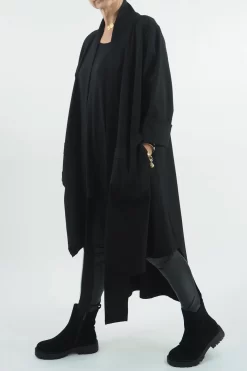 Made In Italy Ori X Stretch Duster Jacket Black // -Fashion Women's Store made in italy ori x stretch duster jacket black 5.jpg