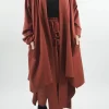 Made In Italy Ori X Stretch Duster Jacket Cognac // -Fashion Women's Store made in italy ori x stretch duster jacket cognac 5.jpg