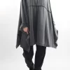 Made In Italy Oversized Inside Out Cowl Top Charcoal -Fashion Women's Store made in italy oversized inside out cowl top charcoal01.jpg