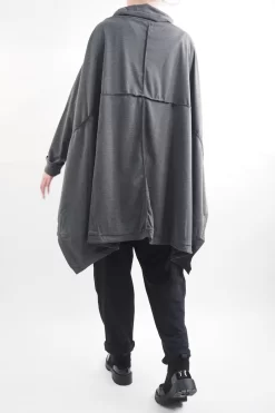 Made In Italy Oversized Inside Out Cowl Top Charcoal -Fashion Women's Store made in italy oversized inside out cowl top charcoal04.jpg
