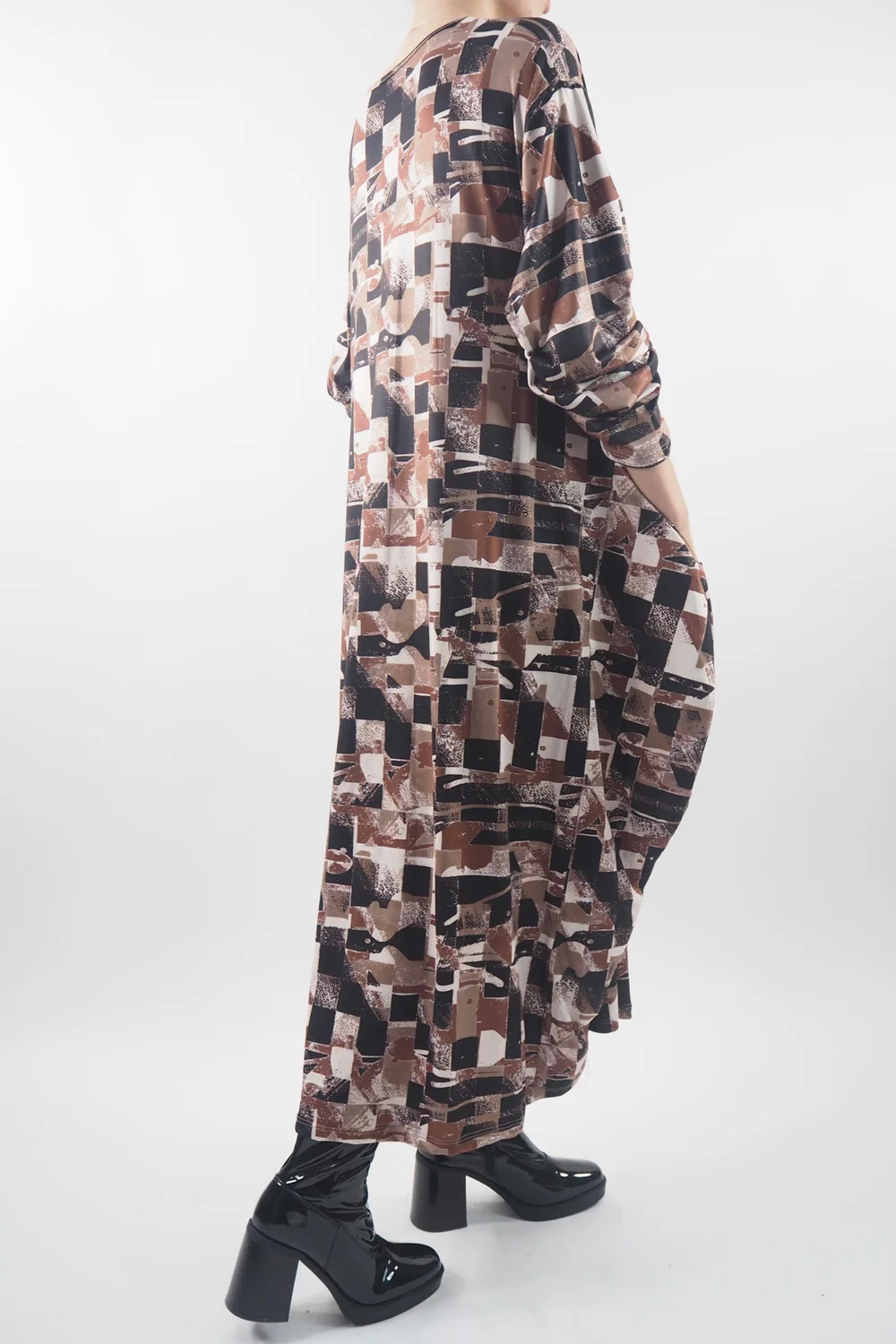 Made In Italy Oversized Tech Soft Cocoon Dress Cubist Chestnut ** 4 Made In Italy Oversized Tech Soft Cocoon Dress Cubist Chestnut ** - Image 2