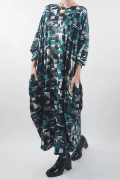 Made In Italy Oversized Tech Soft Cocoon Dress Cubist Emerald 11 Made In Italy Oversized Tech Soft Cocoon Dress Cubist Emerald -Fashion Women's Store made in italy oversized tech soft cocoon dress cubist emerald204.jpg