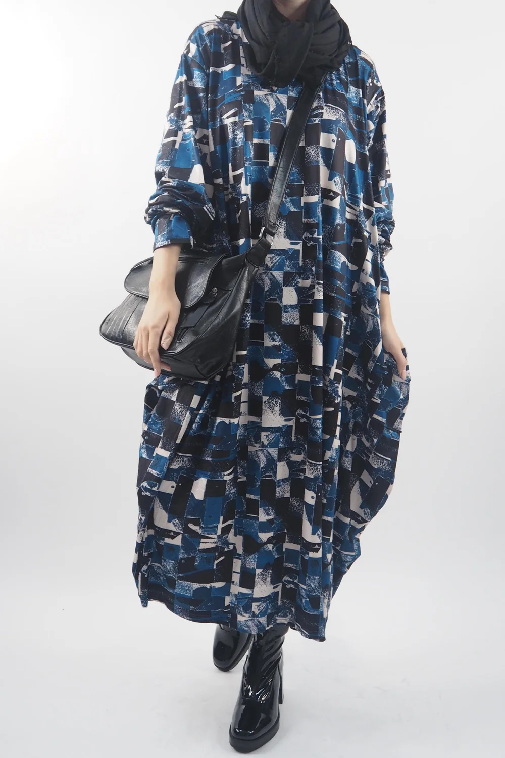 Made In Italy Oversized Tech Soft Cocoon Dress Cubist Sapphire 10 Made In Italy Oversized Tech Soft Cocoon Dress Cubist Sapphire - Image 8