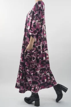 Made In Italy Oversized Tech Soft Cocoon Dress Cubist Magenta ** -Fashion Women's Store made in italy oversized tech soft cocoon dress magenta203.jpg