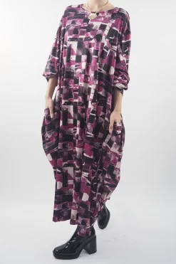 Made In Italy Oversized Tech Soft Cocoon Dress Cubist Magenta ** -Fashion Women's Store made in italy oversized tech soft cocoon dress magenta204.jpg
