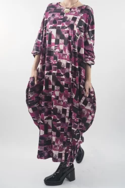 Made In Italy Oversized Tech Soft Cocoon Dress Cubist Magenta ** -Fashion Women's Store made in italy oversized tech soft cocoon dress magenta205.jpg