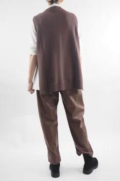 Made In Italy Pesca Leather Look Deep Pocket Pant Chestnut -Fashion Women's Store made in italy pesca leather look deep pocket pant chestnut07.jpg