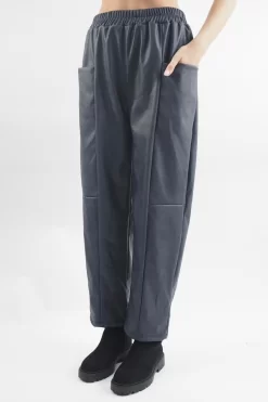 Made In Italy Pesca Leather Look Deep Pocket Pant Ink -Fashion Women's Store made in italy pesca leather look deep pocket pant ink04.jpg